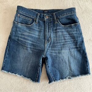 J. Crew Jeans Shorts Womens size 28 High Rise Cut Off Raw Hem Denim Classic Blue